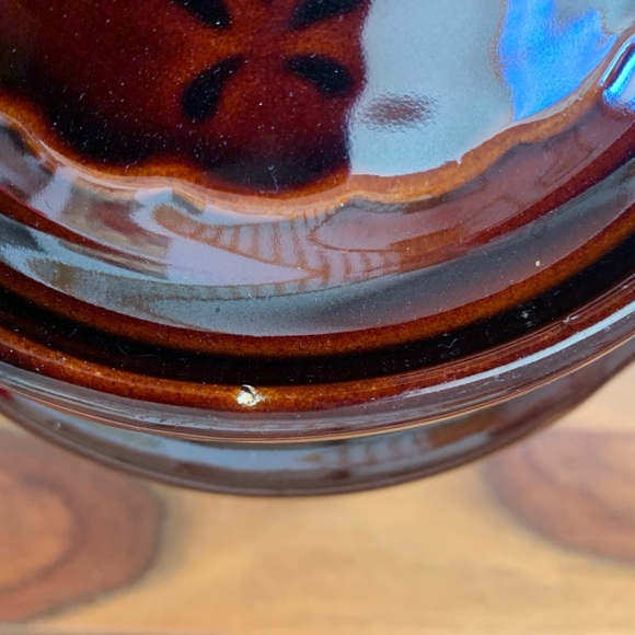 Vintage Mar Crest Oven Proof Stoneware Crock Baked Bean Pot With Lid - Picture 10 of 10